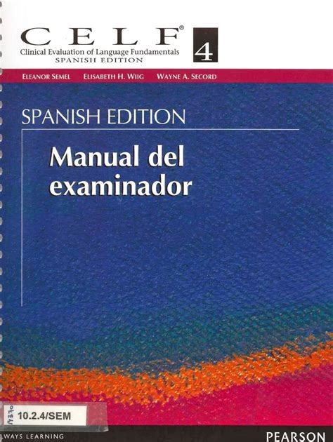 CELF 4 SPANISH MANUAL Ebook Reader