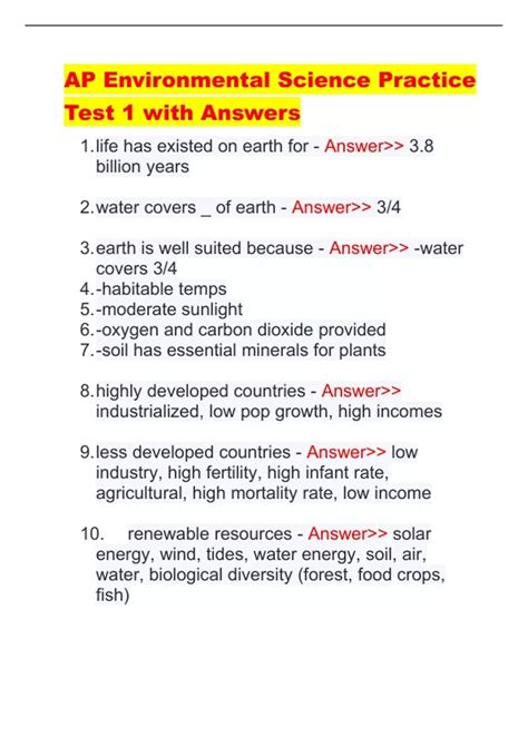 CENGAGE LEARNING ENVIRONMENTAL SCIENCE PRACTICE TEST ANSWERS Ebook Reader