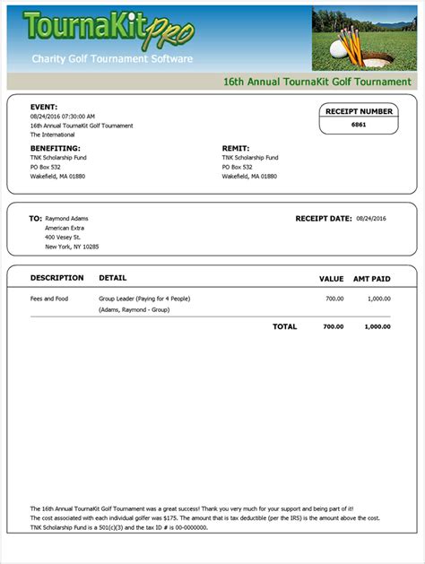 CHARITY GOLF OUTING RECEIPT SAMPLE Ebook PDF