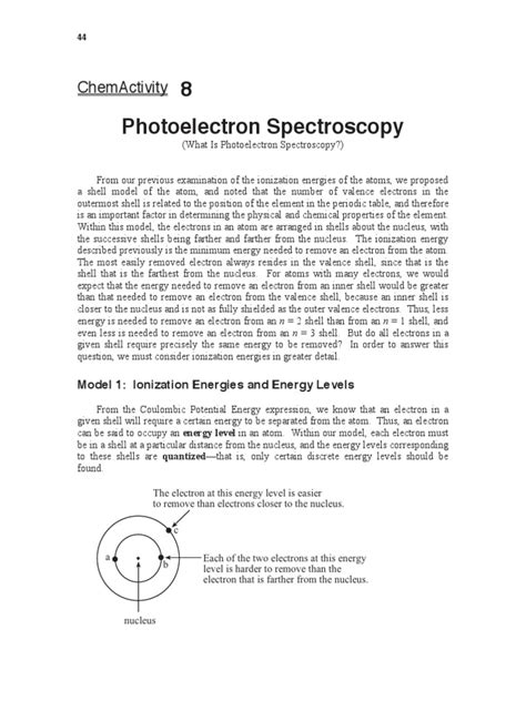 CHEMACTIVITY 8 PHOTOELECTRON SPECTROSCOPY ANSWERS Ebook Epub