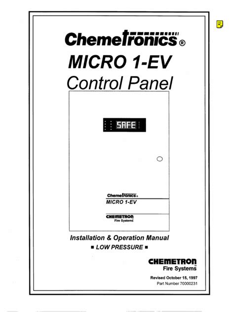 CHEMETRON MICRO 1 EV MANUAL Ebook PDF