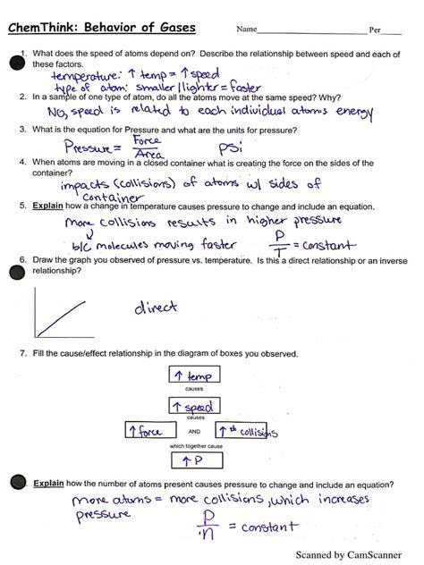 CHEMTHINK BEHAVIOR OF GASES ANSWERS Ebook Epub