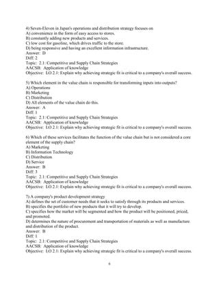 CHOPRA MULTIPLE CHOICE QUESTIONS SUPPLY CHAIN MANAGEMENT Ebook Reader