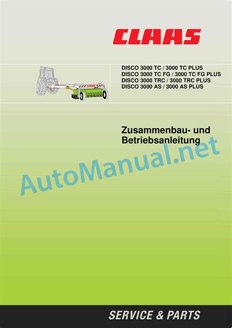 CLAAS DISCO 3000 TC MANUAL Ebook Kindle Editon