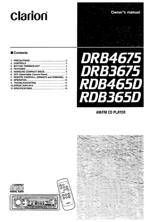 CLARION RDB365D USER MANUAL Ebook PDF