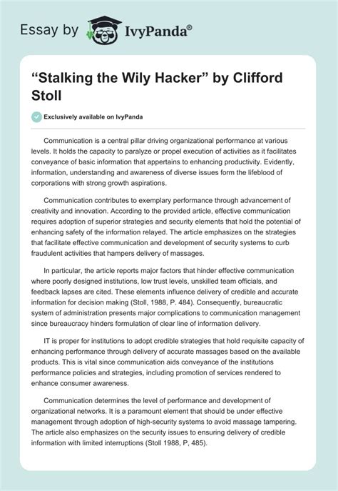 CLIFFORD STOLL CYBERSCHOOL ESSAY Ebook Epub