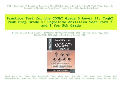 COGAT 5TH GRADE SAMPLE TEST Ebook Kindle Editon