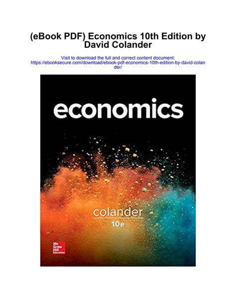 COLANDER ECONOMICS 9TH EDITION ANSWERS Ebook Epub