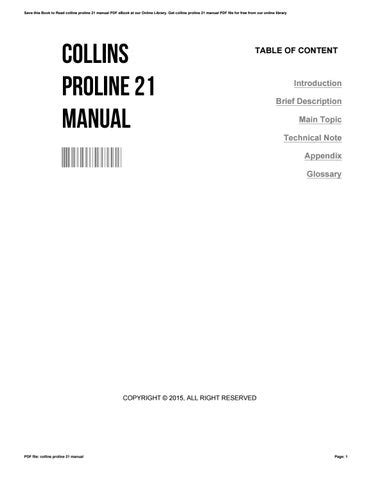 COLLINS PROLINE 21 TRAINING Ebook PDF
