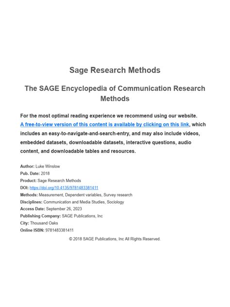 COMMUNICATION RESEARCH METHODS pdf Kindle Editon