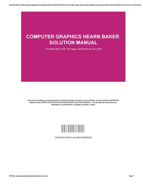 COMPUTER GRAPHICS HEARN AND BAKER SOLUTION MANUAL Ebook Doc