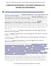 COMPUTER NETWORKING A TOP DOWN APPROACH 6TH EDITION SOLUTIONS MANUAL Ebook Doc
