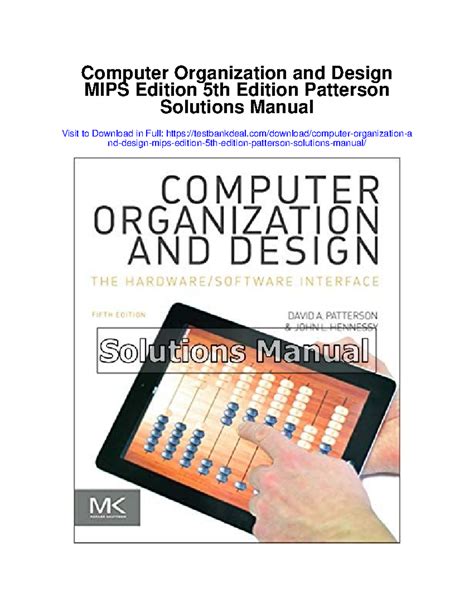 COMPUTER ORGANIZATION AND DESIGN PATTERSON SOLUTION MANUAL Ebook Reader