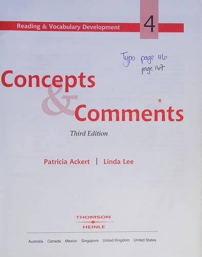 CONCEPTS AND COMMENTS BY PATRICIA ACKERT AND LEE: Download free PDF ebooks about CONCEPTS AND COMMENTS BY PATRICIA ACKERT AND LE Epub