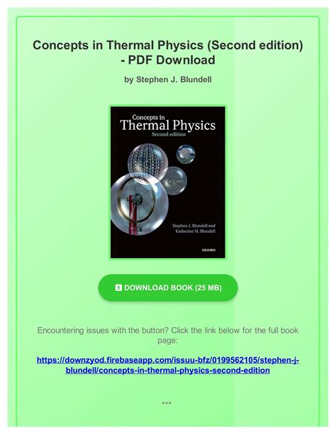 CONCEPTS IN THERMAL PHYSICS BLUNDELL SOLUTIONS PDF Ebook Epub