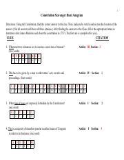CONSTITUTION SCAVENGER HUNT ANAGRAM ANSWERS Ebook Kindle Editon