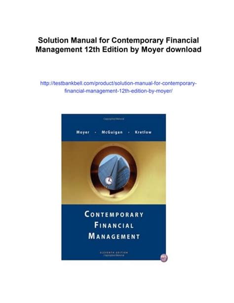 CONTEMPORARY FINANCIAL MANAGEMENT SOLUTION MANUAL Ebook Doc