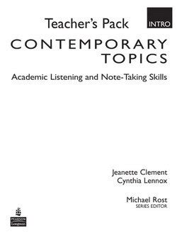 CONTEMPORARY TOPICS INTRO TEACHER TEACHERS PACK Ebook Epub