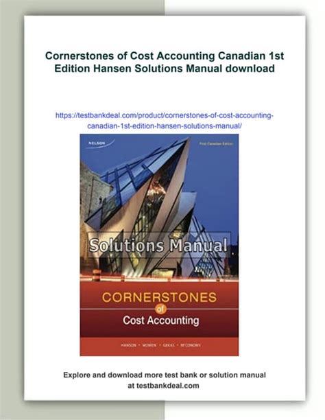 CORNERSTONES OF COST ACCOUNTING SOLUTIONS Ebook Kindle Editon