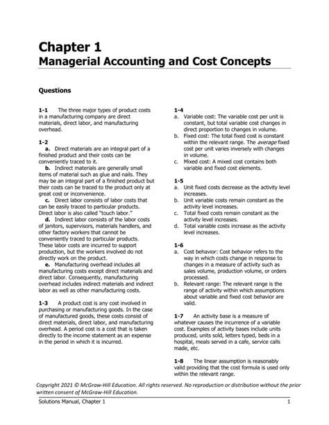 COST ACCOUNTING MCGRAW HILL CHAPTER 17 SOLUTIONS Ebook Kindle Editon