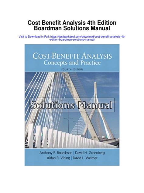 COST BENEFIT ANALYSIS BOARDMAN SOLUTIONS Ebook Doc