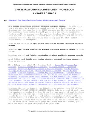 CPD JETALA CURRICULUM STUDENT WORKBOOK ANSWERS CANADA Ebook Kindle Editon