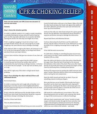 CPR and Choking Relief Speedy Study Guides Epub