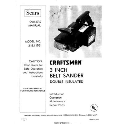 CRAFTSMAN 3 INCH BELT SANDER MANUAL Ebook Reader