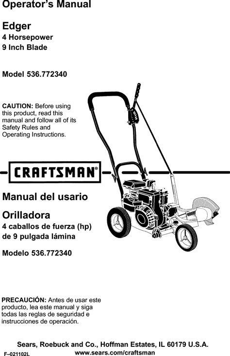 CRAFTSMAN EDGER PARTS MANUAL Ebook Kindle Editon