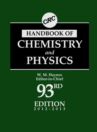CRC HANDBOOK OF CHEMISTRY AND PHYSICS 93RD EDITION Ebook Doc