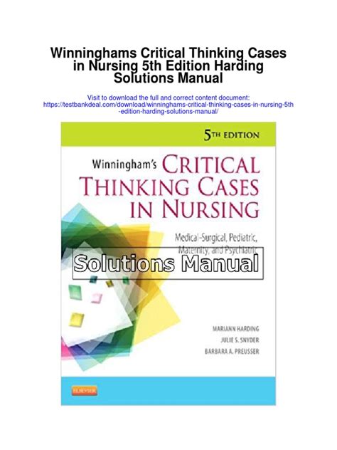 CRITICAL THINKING CASES IN NURSING 5TH ANSWERS Ebook PDF