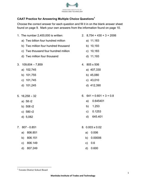 Caat Test Answers Doc