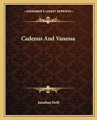 Cadenus And Vanessa Kindle Editon
