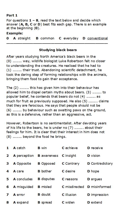 Cae Test 1 Paper Reading Answers Kindle Editon