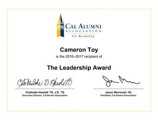 Cal Alumni Leadership Award Celebrates Outstanding Achievements