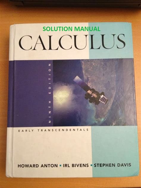 Calculas Solution Manual 9th Edition Howard Anton Ebook Kindle Editon