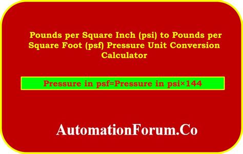 Calculating Pounds Per Square Inch (PSI): A Comprehensive Guide