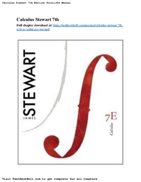 Calculus By Stewart 7th Edition Solution Manual Kindle Editon