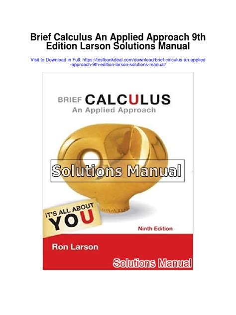 Calculus Larson 9th Edition Solution Manual Ebook PDF