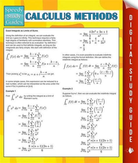 Calculus Methods Speedy Study Guides Doc