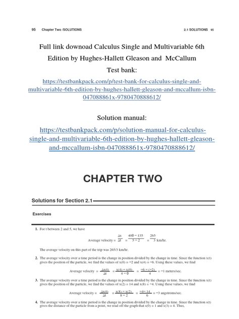 Calculus Multivariable 6th Ed Solutions Manual Mccallum PDF