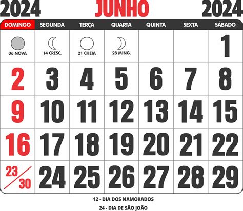 Calendário Junho 2024: Planeje-se para o Sucesso e Realize Seus Sonhos