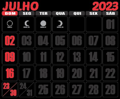 Calendário de Julho de 2023: Guia Definitivo