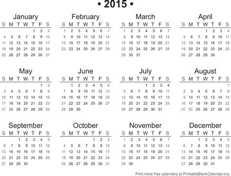 Calendar 2015 Printable