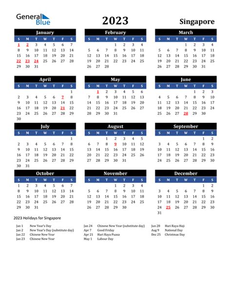 Calendar 2023 Singapore: Your Ultimate Guide to Important Dates and Holidays