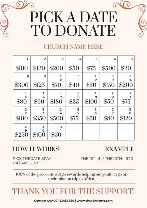 Calendar Fundraiser Template