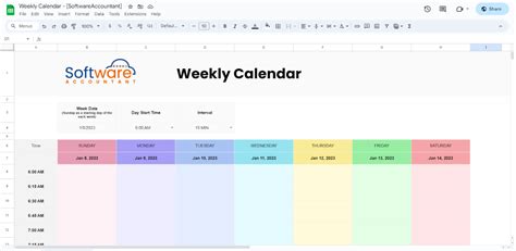 Calendar On Google Sheets Template
