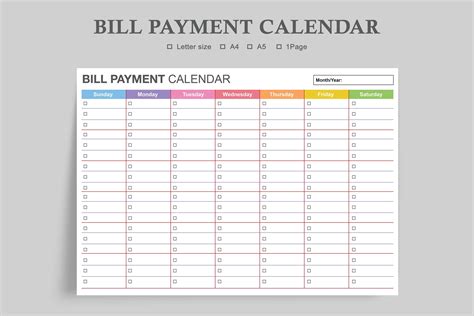 Calendar With Bill Organizer