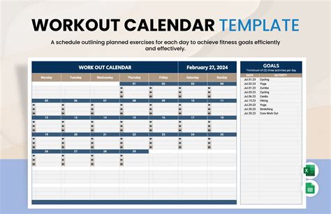 Calendar Workout Template