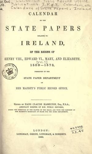 Calendar of the State Papers Relating to Ireland Doc